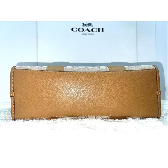 🔥🎁NWT! Coach Smith Tote Bag in Sig Jacquard Canvas Khaki Multi CY367 Msrp:$428 - Picture 13 of 14